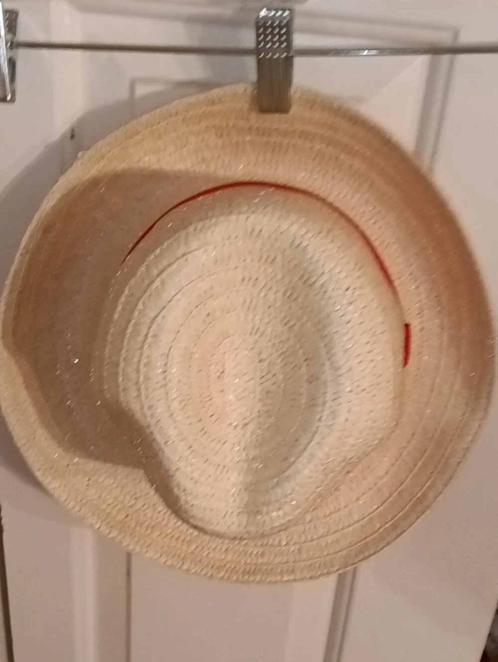 Straw Fedora Hat with Pink Band